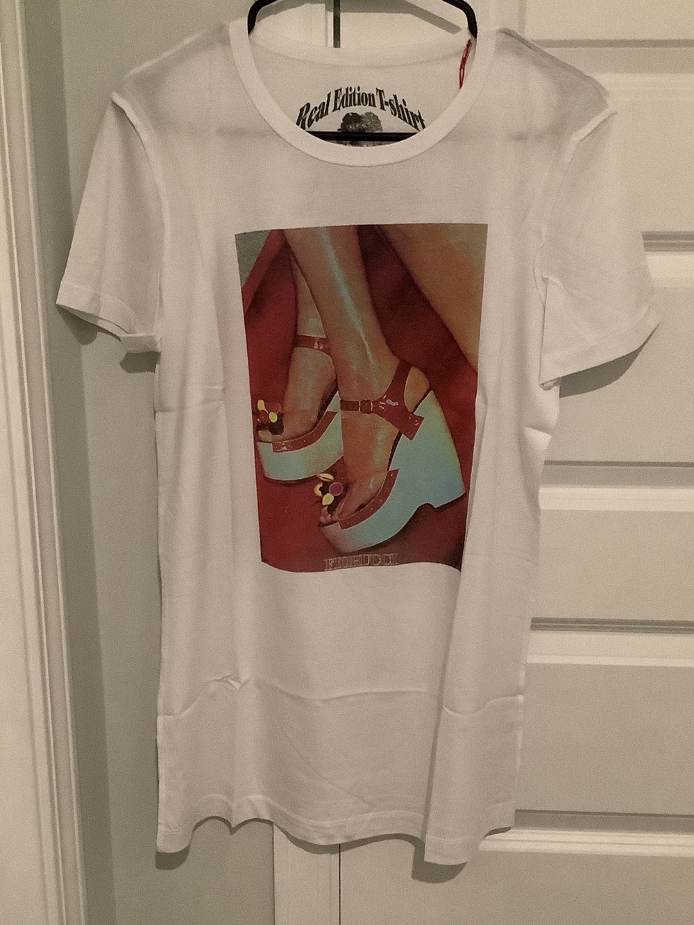 Fiorucci White Graphic Short Sleeve Real Edition Tee, Brand New